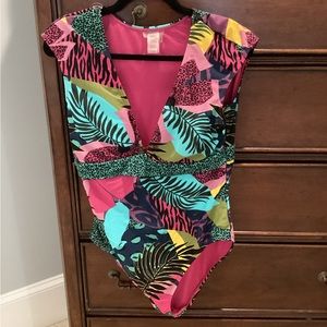 Women Bleu Rod Beattie one-piece swimsuit.  Size 14.